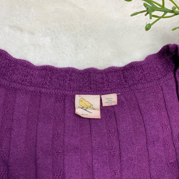 Anthropologie Little Yellow Button Ruffle Sweater - Picture 2 of 6